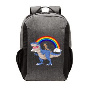 Dachshund Riding Dinosaur Vector Backpack