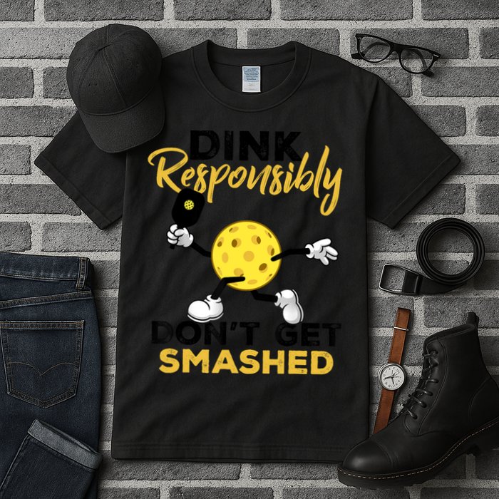 Dink Responsibly Don't Get Smashed Funny Pickleball Player Tall T-Shirt