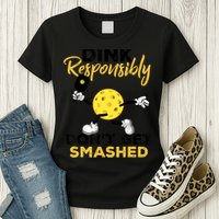 Dink Responsibly Don't Get Smashed Funny Pickleball Player Womens T-Shirt