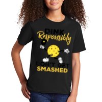 Dink Responsibly Don't Get Smashed Funny Pickleball Player Kids T-Shirt