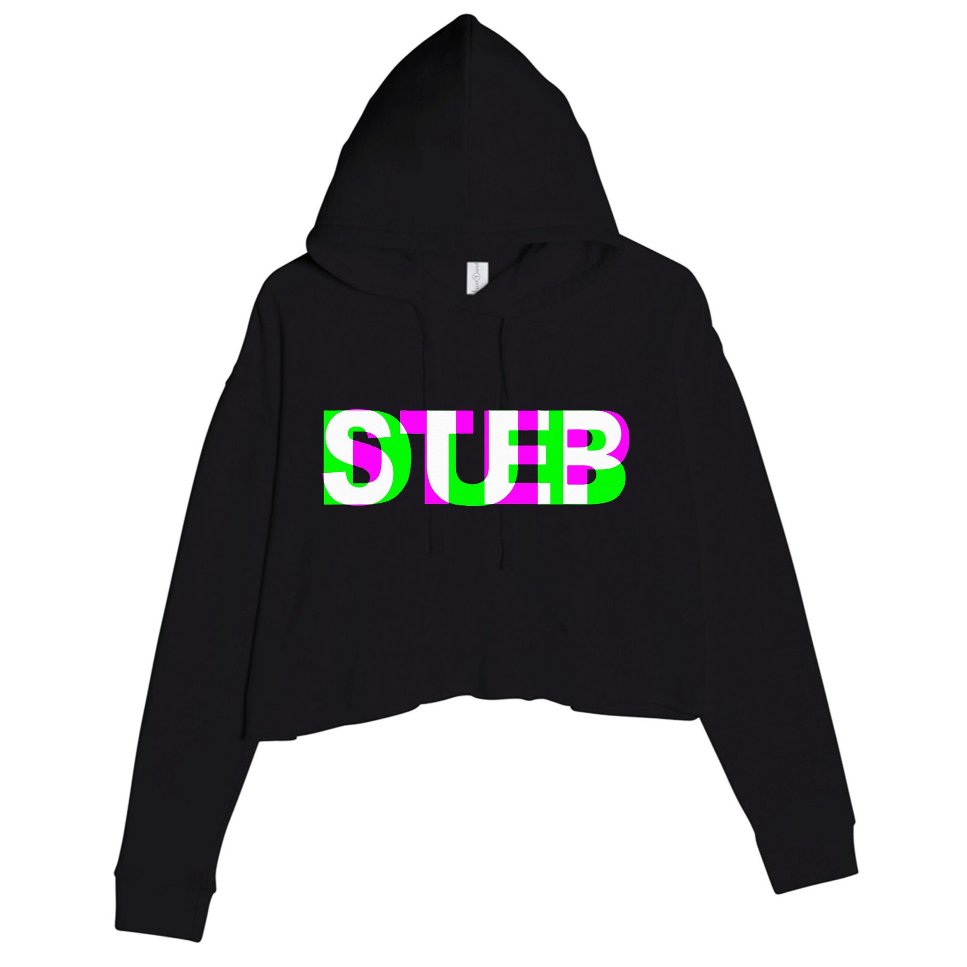 Dubstep Raver Dj Party Crop Fleece Hoodie