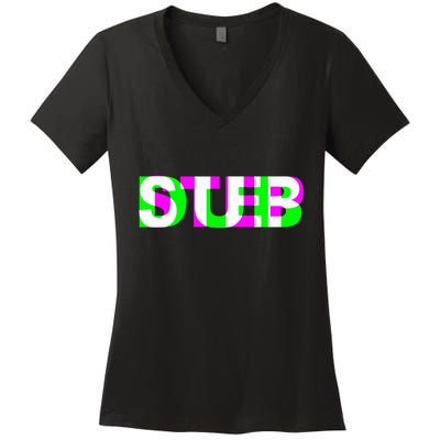 Dubstep Raver Dj Party Women's V-Neck T-Shirt