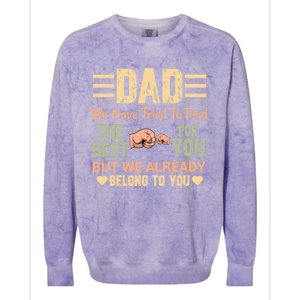 Distressed Retro Dad From Son Daughter Wife For Father's Great Gift Colorblast Crewneck Sweatshirt