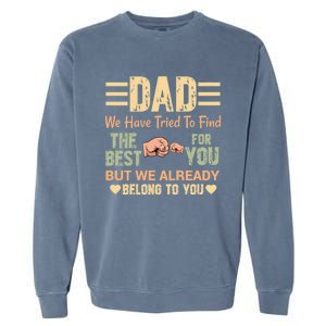 Distressed Retro Dad From Son Daughter Wife For Father's Great Gift Garment-Dyed Sweatshirt