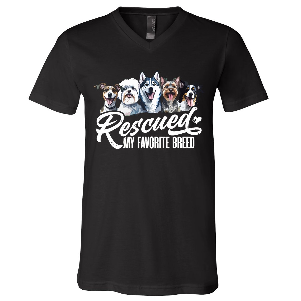 Dog Rescue Dog Dog Adoption Adopted Dog Dog Lover V-Neck T-Shirt