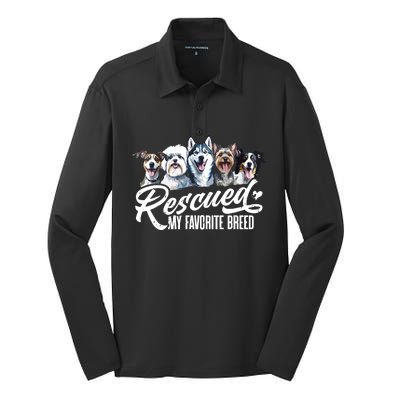 Dog Rescue Dog Dog Adoption Adopted Dog Dog Lover Silk Touch Performance Long Sleeve Polo