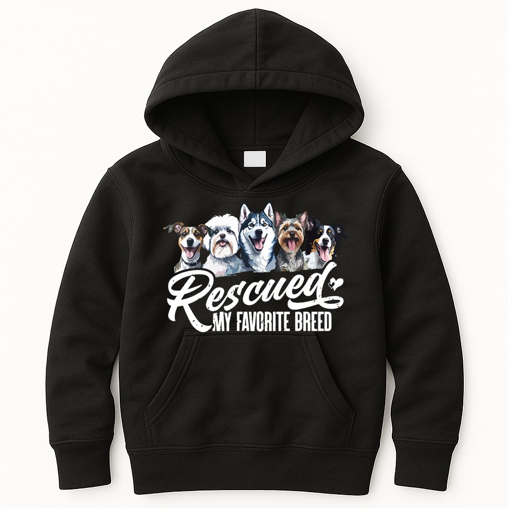 Dog Rescue Dog Dog Adoption Adopted Dog Dog Lover Kids Hoodie