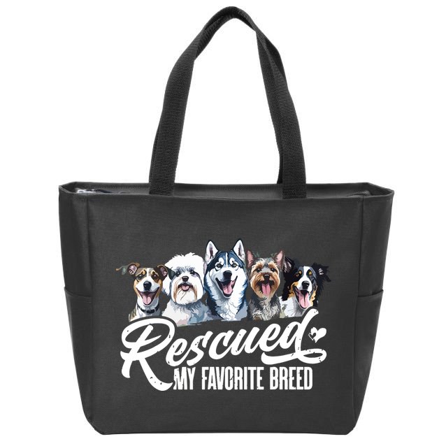 Dog Rescue Dog Dog Adoption Adopted Dog Dog Lover Zip Tote Bag