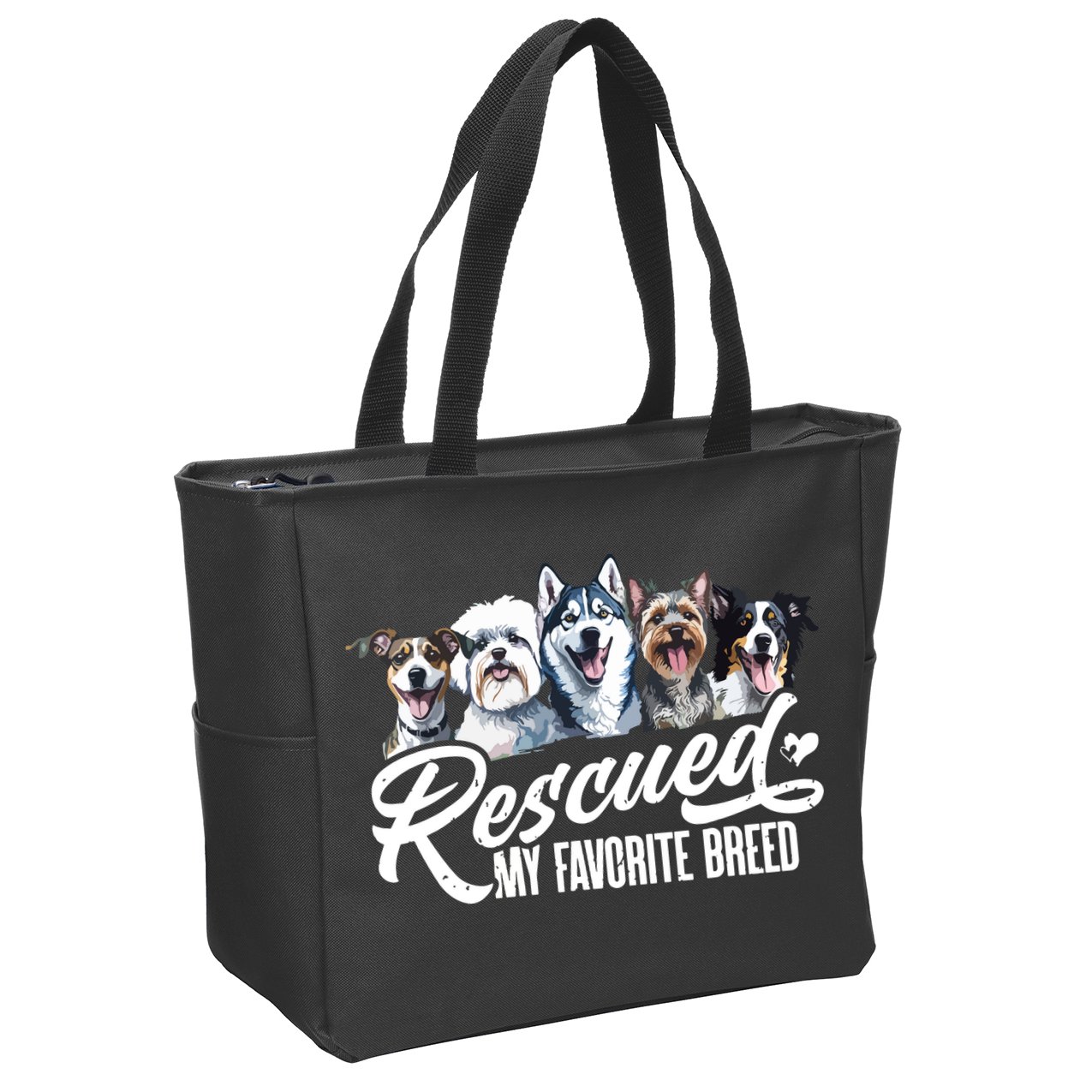 Dog Rescue Dog Dog Adoption Adopted Dog Dog Lover Zip Tote Bag