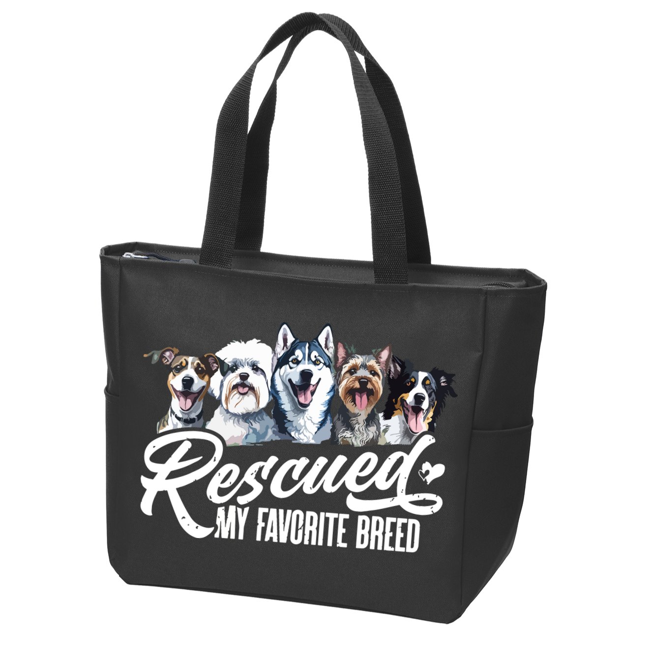 Dog Rescue Dog Dog Adoption Adopted Dog Dog Lover Zip Tote Bag