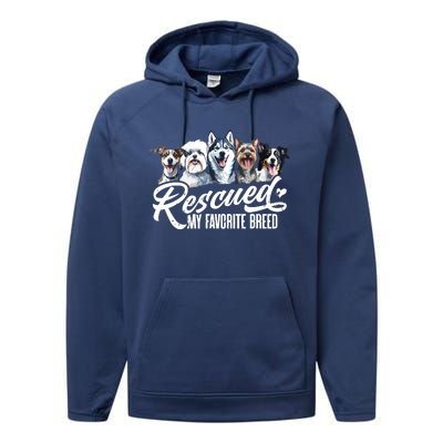 Dog Rescue Dog Dog Adoption Adopted Dog Dog Lover Performance Fleece Hoodie