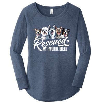 Dog Rescue Dog Dog Adoption Adopted Dog Dog Lover Women's Perfect Tri Tunic Long Sleeve Shirt