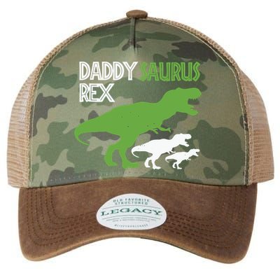 Daddysaurus Rex Daddy Saurus T Rex Dad Of Two Fathers Day Gift Legacy Tie Dye Trucker Hat