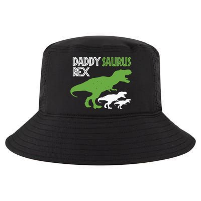 Daddysaurus Rex Daddy Saurus T Rex Dad Of Two Fathers Day Gift Cool Comfort Performance Bucket Hat