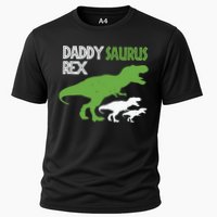 Daddysaurus Rex Daddy Saurus T Rex Dad Of Two Fathers Day Gift Cooling Performance Crew T-Shirt