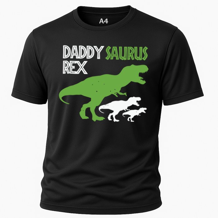 Daddysaurus Rex Daddy Saurus T Rex Dad Of Two Fathers Day Gift Cooling Performance Crew T-Shirt
