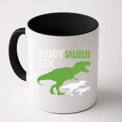 Daddysaurus Rex Daddy Saurus T Rex Dad Of Two Fathers Day Gift Mug