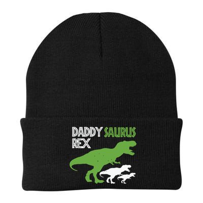 Daddysaurus Rex Daddy Saurus T Rex Dad Of Two Fathers Day Gift Beanie
