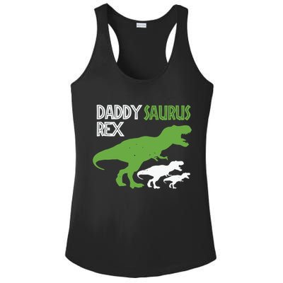 Daddysaurus Rex Daddy Saurus T Rex Dad Of Two Fathers Day Gift Ladies PosiCharge Competitor Racerback Tank