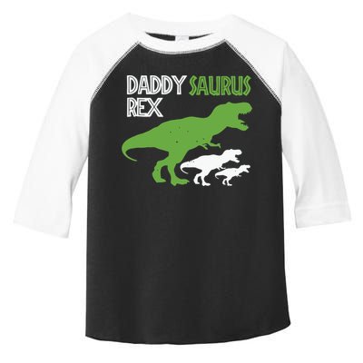 Daddysaurus Rex Daddy Saurus T Rex Dad Of Two Fathers Day Gift Toddler Fine Jersey T-Shirt