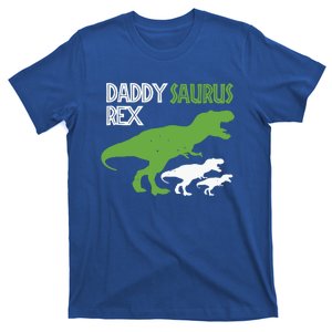 Daddysaurus Rex Daddy Saurus T Rex Dad Of Two Fathers Day Gift T-Shirt