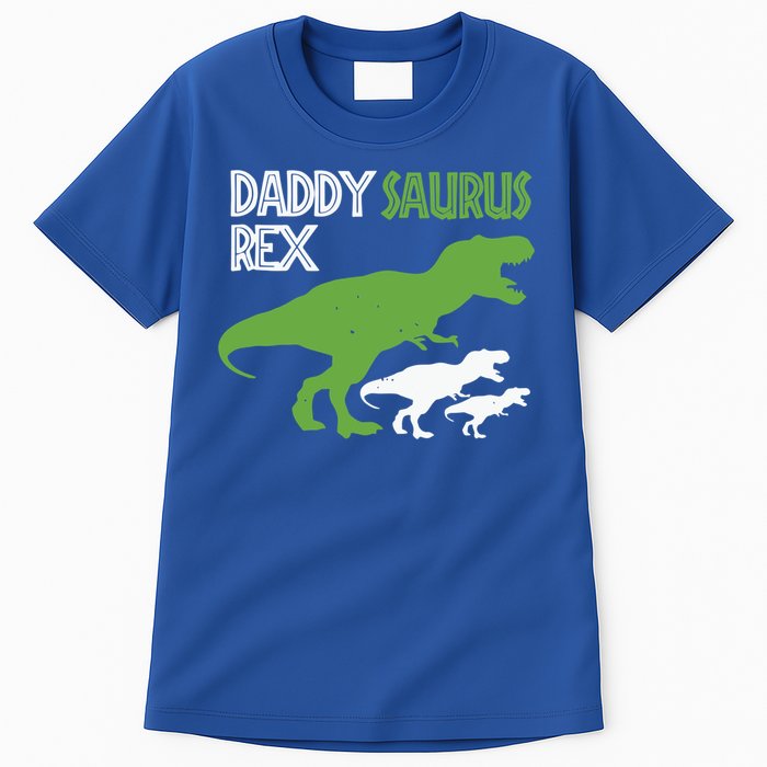 Daddysaurus Rex Daddy Saurus T Rex Dad Of Two Fathers Day Gift Tall T-Shirt