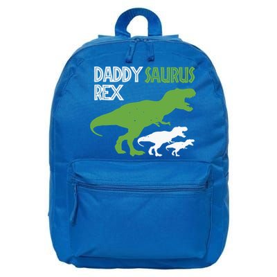 Daddysaurus Rex Daddy Saurus T Rex Dad Of Two Fathers Day Gift 16 in Basic Backpack