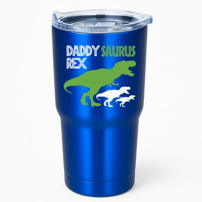 Daddysaurus Rex Daddy Saurus T Rex Dad Of Two Fathers Day Gift Tumbler