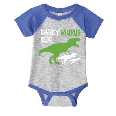 Daddysaurus Rex Daddy Saurus T Rex Dad Of Two Fathers Day Gift Infant Baby Jersey Bodysuit