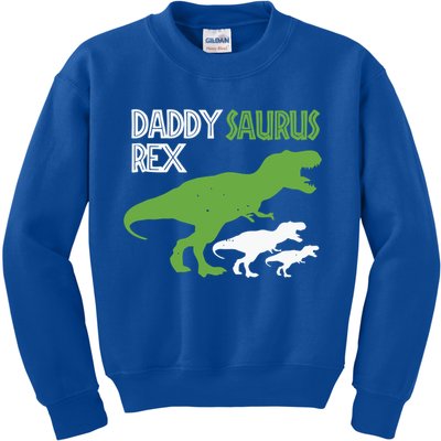 Daddysaurus Rex Daddy Saurus T Rex Dad Of Two Fathers Day Gift Kids Sweatshirt
