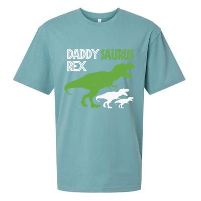 Daddysaurus Rex Daddy Saurus T Rex Dad Of Two Fathers Day Gift Sueded Cloud Jersey T-Shirt