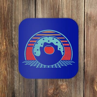 Donut Retro Doughnut Vintage 80s Style Gift Funny Gift Coaster