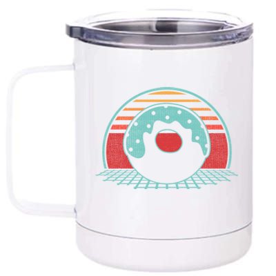 Donut Retro Doughnut Vintage 80s Style Gift Funny Gift 12 oz Stainless Steel Tumbler Cup