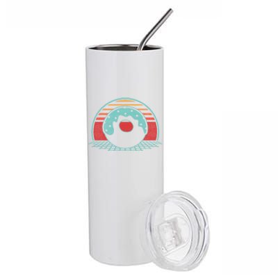 Donut Retro Doughnut Vintage 80s Style Gift Funny Gift Stainless Steel Tumbler