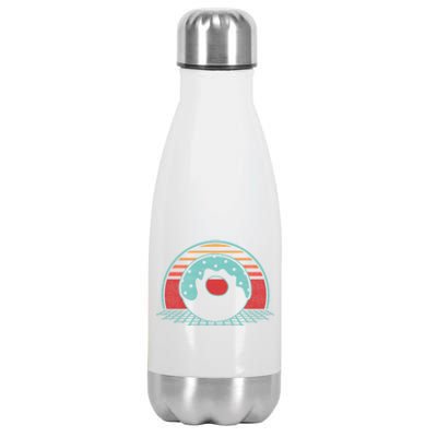 Donut Retro Doughnut Vintage 80s Style Gift Funny Gift Stainless Steel Insulated Water Bottle