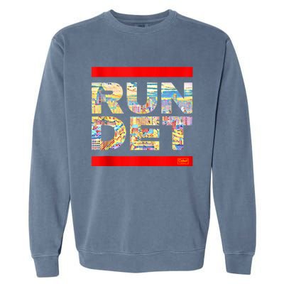 Detroit RUN DET | Detroit Running Michigan MI Garment-Dyed Sweatshirt