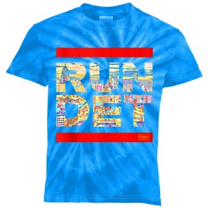 Detroit RUN DET | Detroit Running Michigan MI Kids Tie-Dye T-Shirt