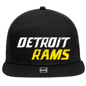 Detroit Rams 7 Panel Mesh Trucker Snapback Hat