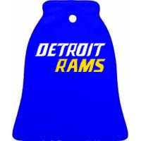 Detroit Rams Ceramic Bell Ornament