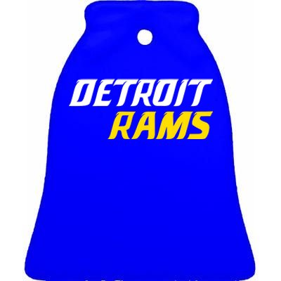 Detroit Rams Ceramic Bell Ornament