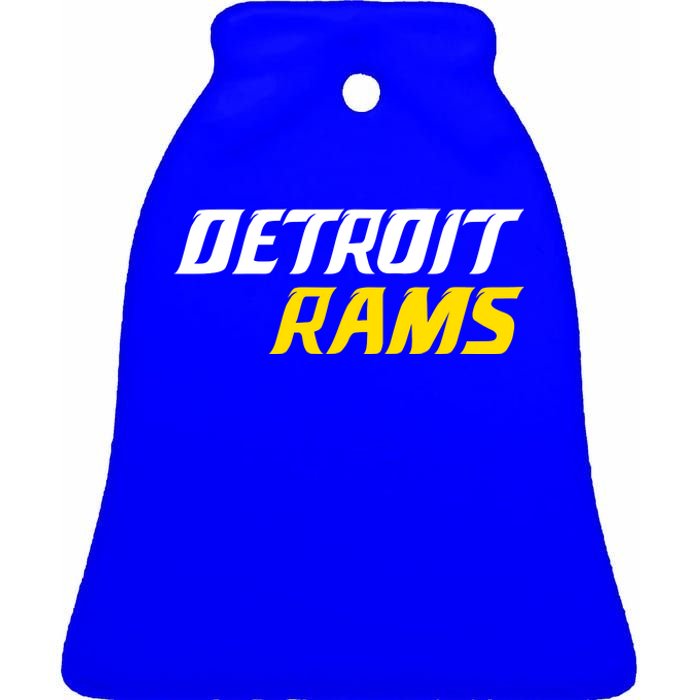 Detroit Rams Ceramic Bell Ornament