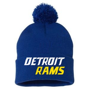 Detroit Rams Pom Pom 12in Knit Beanie