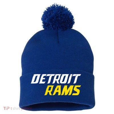 Detroit Rams Pom Pom 12in Knit Beanie