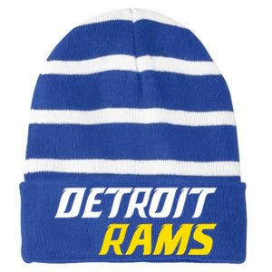 Detroit Rams Striped Beanie with Solid Band