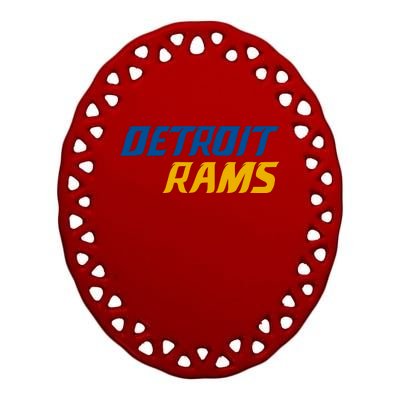 Detroit Rams Ceramic Oval Ornament