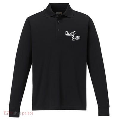 Dammit Randy Performance Long Sleeve Polo
