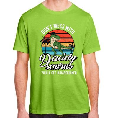 Daddysaurus Rex Dinosaur Daddy TRex Fathers Day Dino Dad Adult ChromaSoft Performance T-Shirt