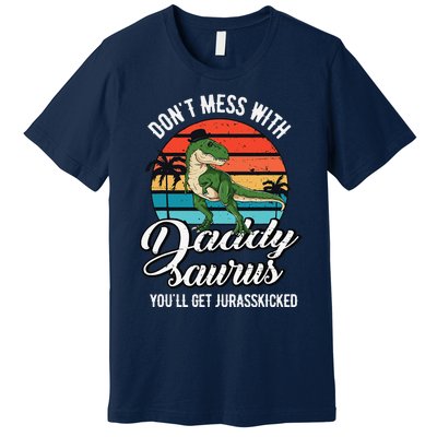 Daddysaurus Rex Dinosaur Daddy TRex Fathers Day Dino Dad Premium T-Shirt