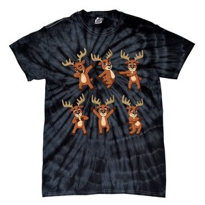 Dancing Reindeer Dance Challenge Christmas Tie-Dye T-Shirt