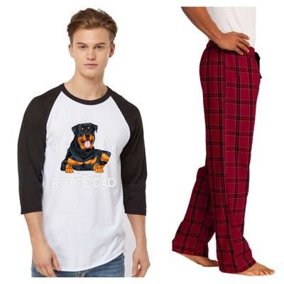 Dog Rottie Dad Fathers Day Gift Rottweiler Raglan Sleeve Pajama Set